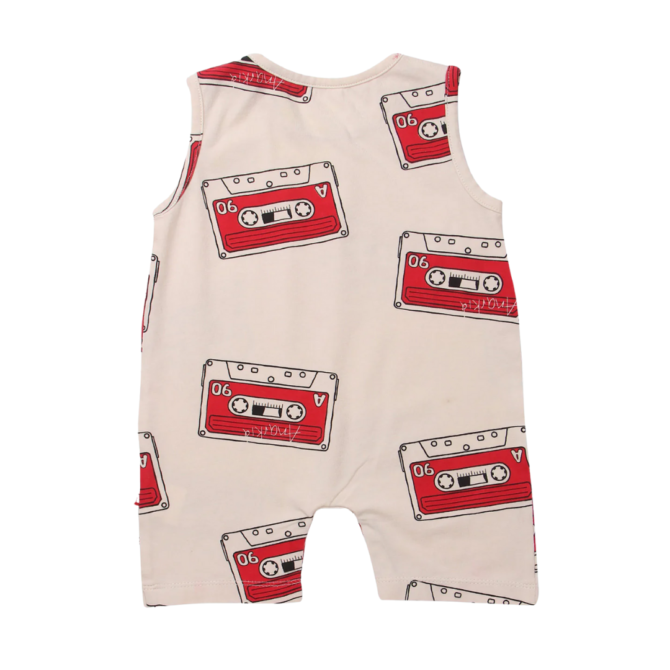 Round Neck Cassette Print Sleeveless Romper For Unisex Baby - Image 3