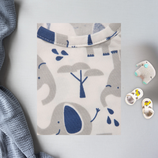 Sleeveless Round Neck Elephant Print Romper For Unisex Baby - Image 3