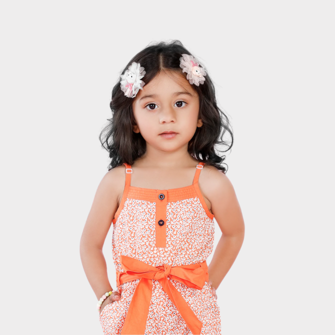 Sleeveless Printed jumpsuit Dress For Baby Girl & Kid Girl - Image 3