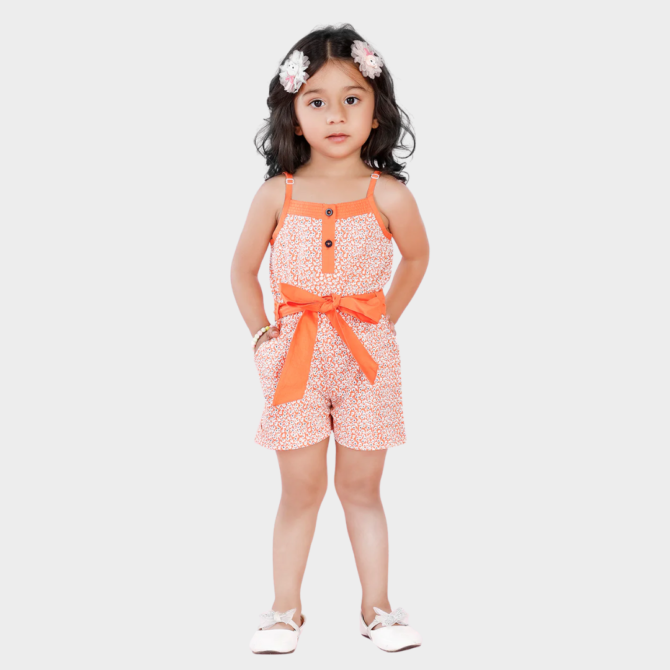 Sleeveless Printed jumpsuit Dress For Baby Girl & Kid Girl - Image 4